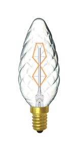 Rustica Candle 45mm/S Twisted E14 Clear 60W