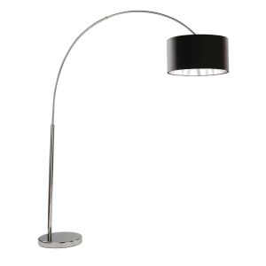 Arcs Floor Lamp - Chrome/Black Shade Silver Liner