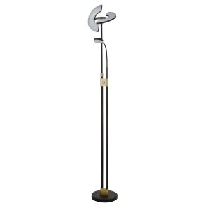 Mother and Child Single LED Floor Lam Matt Black/Satin Brass Finish