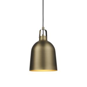 Lazenby 1 Light E27 Dark Antique Brass With Complimenting Antiqur Brass Painted Details Adjustable Pendant