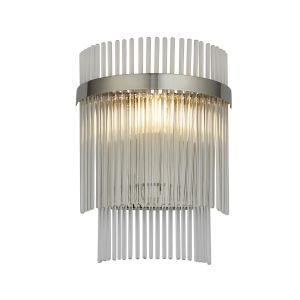 Marietta 1 Light E14 Polished Nickel Wall Light With Decorative Clear Glass Rods