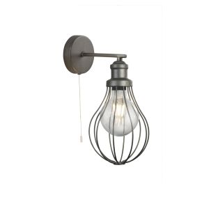 Balloon Cage 1 Light Wall Light, Pewter