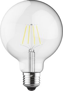 Value Classic  LED Globe 95mm E27 6.5W 2700K Warm White 806lm Dimmable Clear Finish 3yrs Warranty