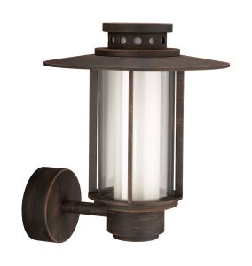 Santiago Wall Lamp 1 Light E27 IP44 Exterior Brown Aluminium/Synthetic