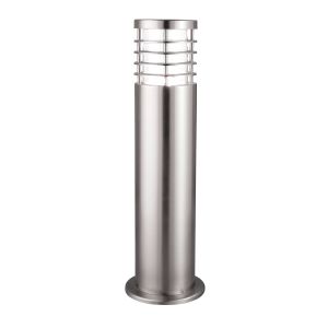 Louvre Outdoor - 1 Light Outdoor Post (Height 45cm), Stainless Steel, Clear Polycarbonate