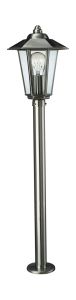 Galveston Pedestal/Post Lamp 1 Light E27 IP44 Exterior Stainless Steel/Glass