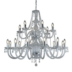 Hale - 18 Light Chandelier, Chrome, Clear Crystal Trimmings