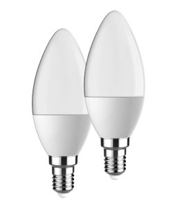 Duo-pack Candle E14 5W 470lm 3000K Warm White  3yrs Warranty