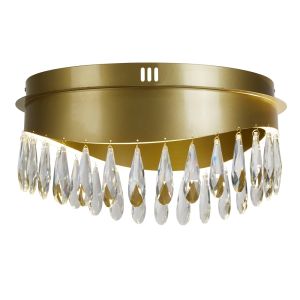 jewel 1 Light LED Integrated Flush Gold And Crystal