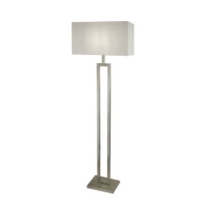 Floor Lamp Satin Silver With White Shade
