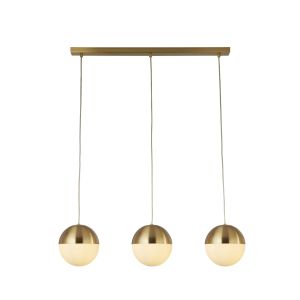 3 Light Pendant Satin Brass/Opal Glass Finish