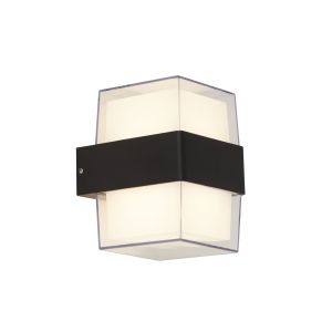 2 Light Square LED Outdoor Up & Down Wall Light