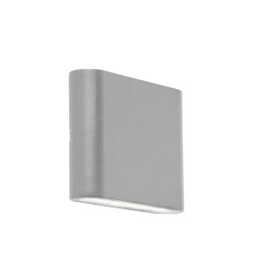Up/Down LED Outdoor Wall Light Grey/Clear Diffuser Finish