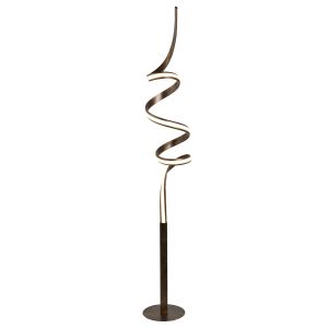 Dimmable Ribbon LED Twist Floor Lamp, Rustic Black/Gold