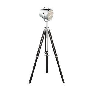 Studio Adjustable Stage Light- Floor Lamp - Chrome Shade/Black Base