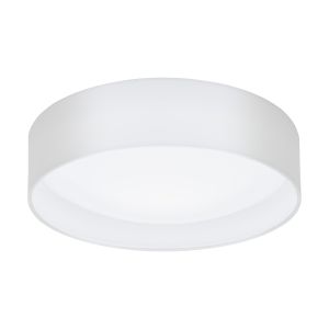 Pasteri 1 Light LED Integrated Satin Nickel Flush With Fabric White Shade