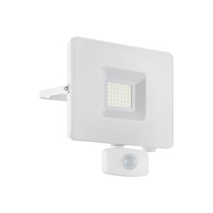 Faedo 3, 1 Light LED Integrated PIR Sensor Outdoor IP44 Wall Light White With Clear Glass