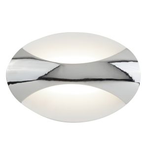 LED Oval Wall Light, Chrome/Sand White