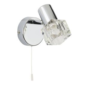 Triton - LED 1 Light Spotlight Wall Bracket racket, Chrome, Clear Glass