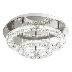 Toneria 1 Light LED Integrated Flush Polished Chrome With Crystal