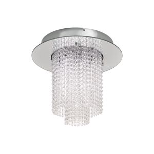 Vilalones 10 Light LED Integrated, 43W, Double Insulated, 220V Polished Chrome Flush With Crystal