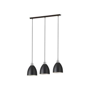 Mareperla 3 Light E27, 180W, 220V Black adjustable Pendant With Crystal Optics