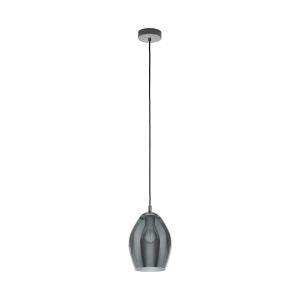 Estanys 1 Light, Double Insulated E27, 220V Adjustable Pendant Nickel-nero With Glass Vaporized