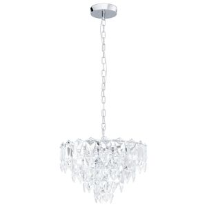 Carvario 7 Light Adjustable E14 Polished Chrome Pendant With Crystals