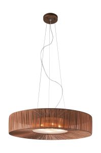 Ernest Single Pendant, 4 Light G9 Brown/Fabric