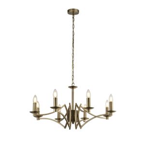 8 Light E14 Ceiling Pendant In Antique Brass