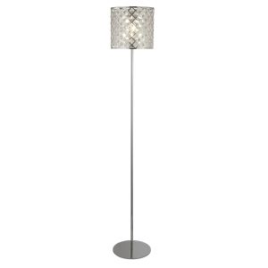 Tennesse 1 Light Floor Lamp, Chrome With Crystal Glass