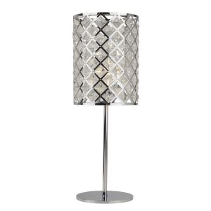 Tennesse 1 Light Table Lamp, Chrome With Crystal Glass