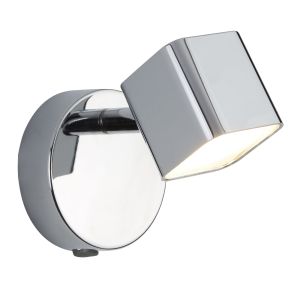 Dimmable Quad 1 Light LED Square Head Spot Wall Bracket, Chrome