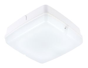 Pluto Large Square HF IP65 Bulkhead With Opal Cover & White Base - 28W GR10q 2D 4Pin Lamp Included