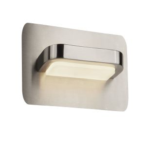 LED Wall Light, Satin Silver/Frosted Glass