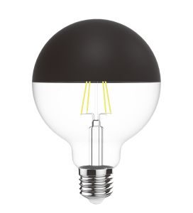 Classic Deco LED Black Top 80mm E27 Dimmable 220-240V 4W 2700K, 330lm, Black/Clear Finish, 3yrs Warranty