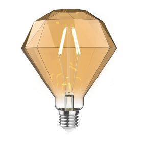 Classic Style LED Diamond E27 Dimmable 220-240V 4W 2100K, 200lm, Amber Finish, 3yrs Warranty