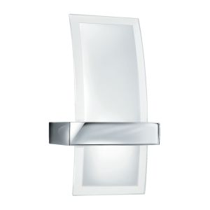Wall Bracket LED, Curved Clear/Frosted Glass, Chrome