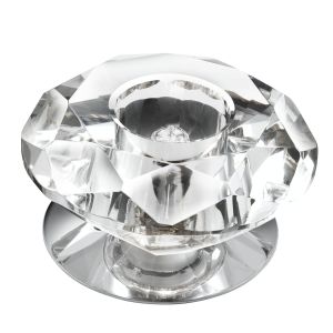 Flush - Downlighter - 1 Light Chrome/Clear Diamond Glass