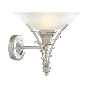 Linea Satin Silver Twist Wall Bracket - Acid Glass