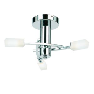 Havana 3 Light G9 Polished Chrome Semi Flush Fitting C/W Frosted Glass Shades