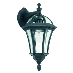 Endon YG-3501 Drayton Single Outdoor Wall Light Textured Black/Clear Glass Finish