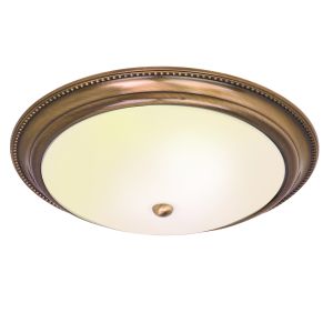 Endon 91121 Atlas Double Flush Antique Brass Plate/Frosted Finish