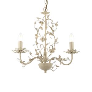 ENDON-LULLABY-3CR Lullaby 3 Light Pendant Cream/Brushed Gold Paint/Clear Finish