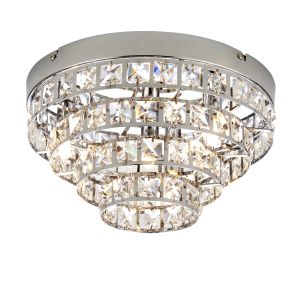 Endon MOTOWN-4CH Motown 4 Light Flush Polished Chrome Plate/Clear Crystal Finish