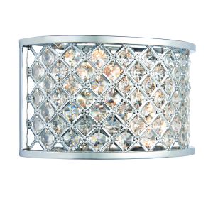 Endon HUDSON-2WBCH Hudson Double Wall Light Polished Chrome Plate/Clear Crystal Finish