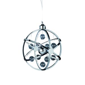 Endon MUNI-CH-S Muni Single LED Pendant Polished Chrome Plate With Clear/Frosted Finish