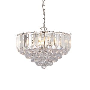 Endon FARGO-14CH Fargo 3 Light Pendant Polished Chrome Plate/Clear Acrylic Finish