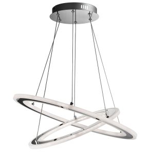 Solexa - LED 2 Hoops Ceiling, Chrome, Frosted Acrylic