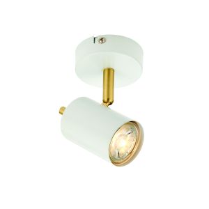 Gull 1 Light 3.5W LED 3000K GU10 Matt White & Satin Gold Surface Wall/Ceiling Spotlight